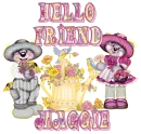 Creddies with Floral Bucket - Hello Friend, Maggie