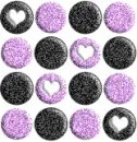 Lt.Purple&Black Dots w/Hearts