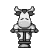 A cow on a...pogo stick?