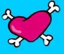 Heart cross bones