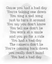 You Had A Bad Day 