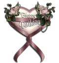 Pink Roses Birthday Heart