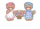 Bear Friends with Floral Basket