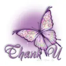 Butterfly Bling Purple-Thank you