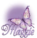 Purple Butterfly Bling Maggie