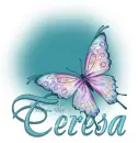 TERESA Teal Butterfly Bling 