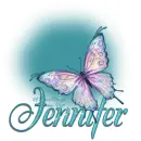 Teal Butterfly Bling Jennifer