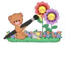 Bear Painting Flowers