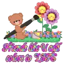 Bear Painting Flowers - Friends Like U Add Colors to Life