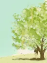 KAWAII BUNNY GIRL FALLING LEAVES