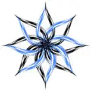 Cute Blue Flower Tattoo Design