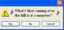 Error message with lyrics from Monster