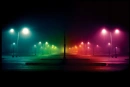 pink blue green streets