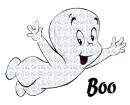 Casper the friendly ghost saying Boo