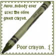 green wax crayon