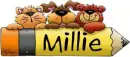 Bears with pencil and name Millie