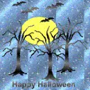 moon,bats and trees