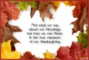 It's not what we say thanksgiving - thanksgiving - aut