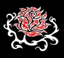 emo white rose with blood