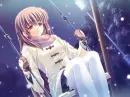 lonley girl in the snow