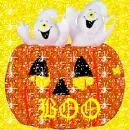 two ghost in a pumpkin