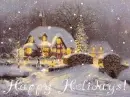 Happy Holidays snow scene