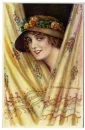 Lady, Vintage, Postcard