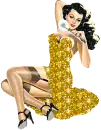 Gold Dress Pin-up