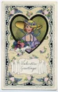 VALENTINE GREETINGS, vintage, girl