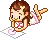 cute mini girl drawing