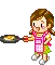 cute girl cooking