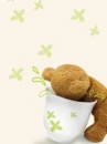 cute teddy bear driking tea