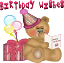 Teddy reading bday card