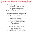 You Know What's Sad About Love?