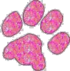 pink glitter paw