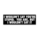 I Wouldn't Say You're Stupid...