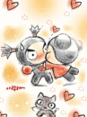 cute pucca kissing garu