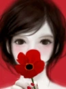 Red Girl with poppy