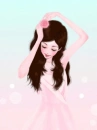 pink beautiful girl with flower