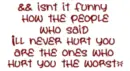 && isn't it funny how ...