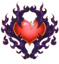 Broken Heart Purple Flames