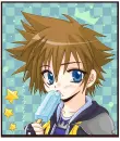 Sora eating sea salt ice cream