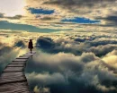clouds with girl
