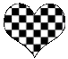 black and white heart