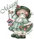 Fancy country kitty in green - Maggie