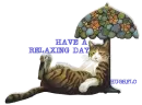 CAT LEANING ON LAMP