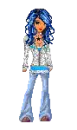 Girl Doll with Blue Hair