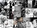 black and white collage