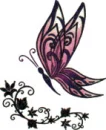butterfly Blk Flowers