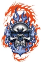 Skull Dragon Flames